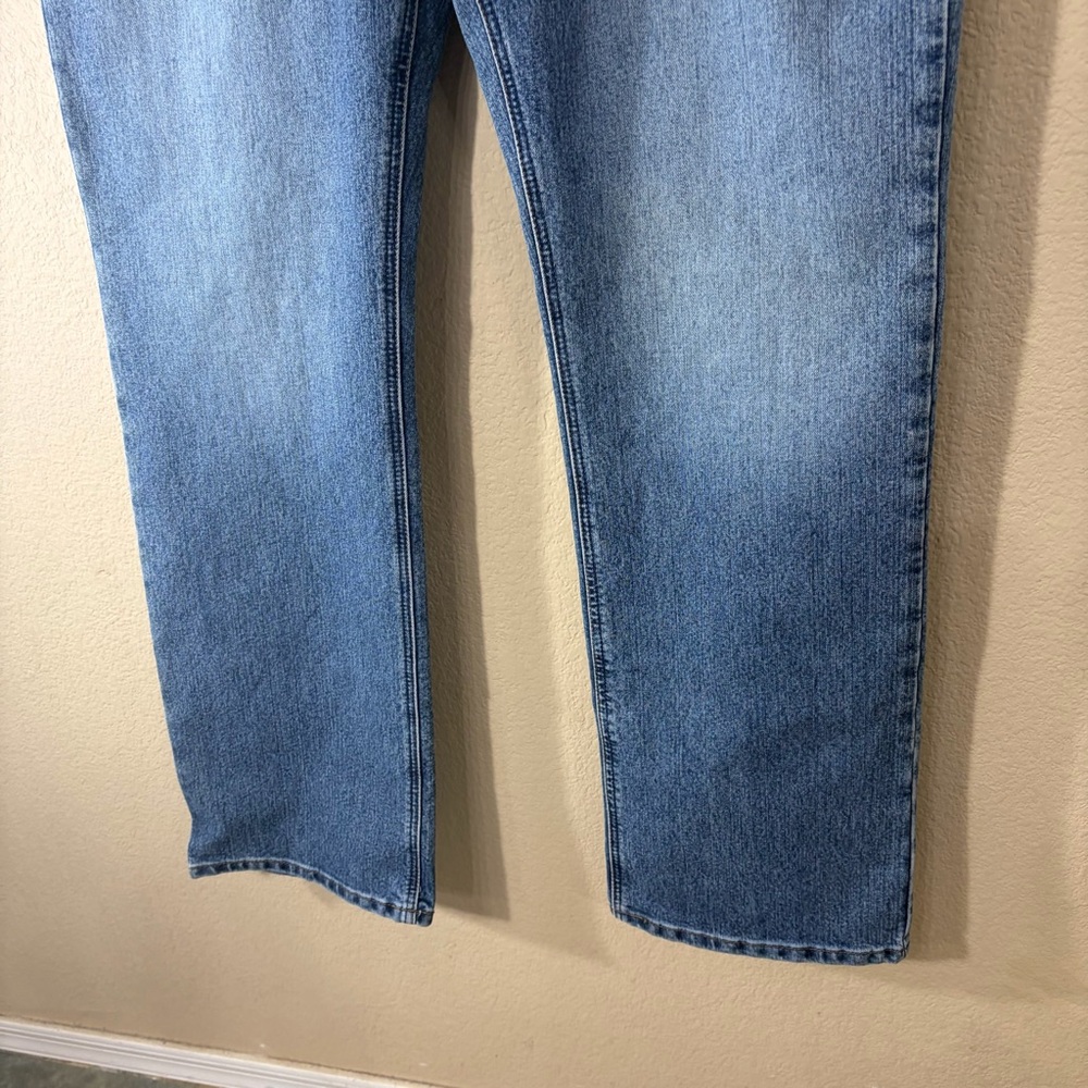 Ariat Rebar M4 Relaxed Bootcut Men's Blue Denim Jeans Cotton Logo 5-Pocket 38x34 - Picture 3 of 15